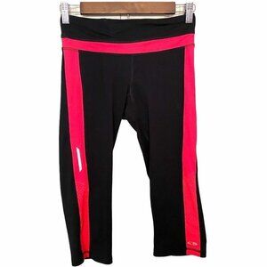 Champion Women's Black Pink Stripe Activewear Duo Dry Capri Leggings Size XS